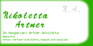 nikoletta artner business card